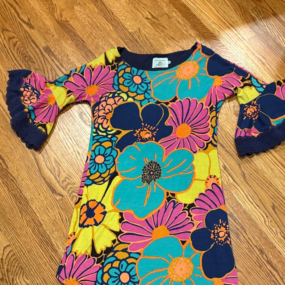 Floral Retro Judith March Dress with Bell Sleeves